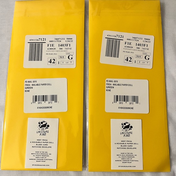 OF UNUSUAL KIND’ TWO FRIDA MAILABLE MOVEABLE PAPER DOLL BLANK CARD WITH ENVELOPE - Picture 3 of 7